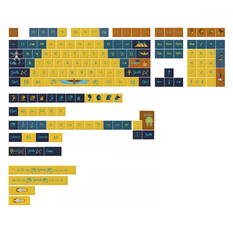

154 Keys Egypt PBT Keycap XDA Colorful Cap for MX Switches DropShipping