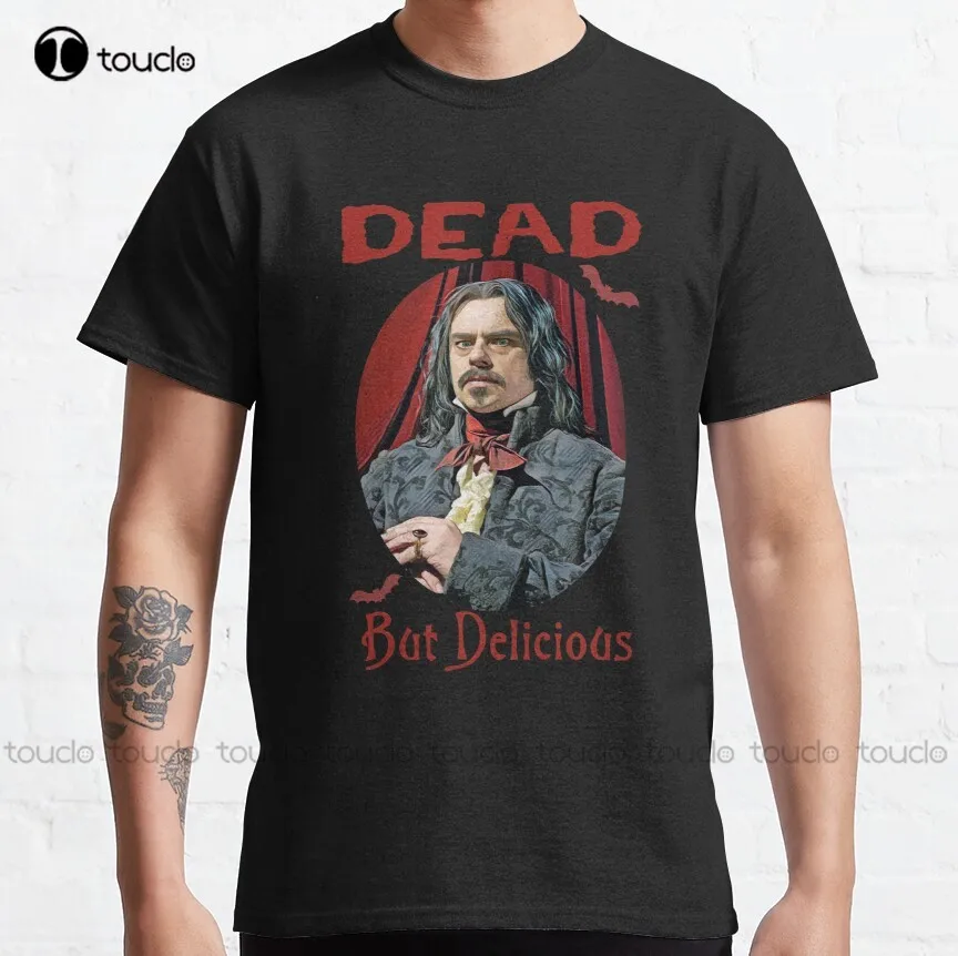 

Dead But Delicious Classic T-Shirt Halloween Mens T-Shirt Outdoor Simple Vintag Casual T Shirts Funny Art Streetwear Cartoon Tee