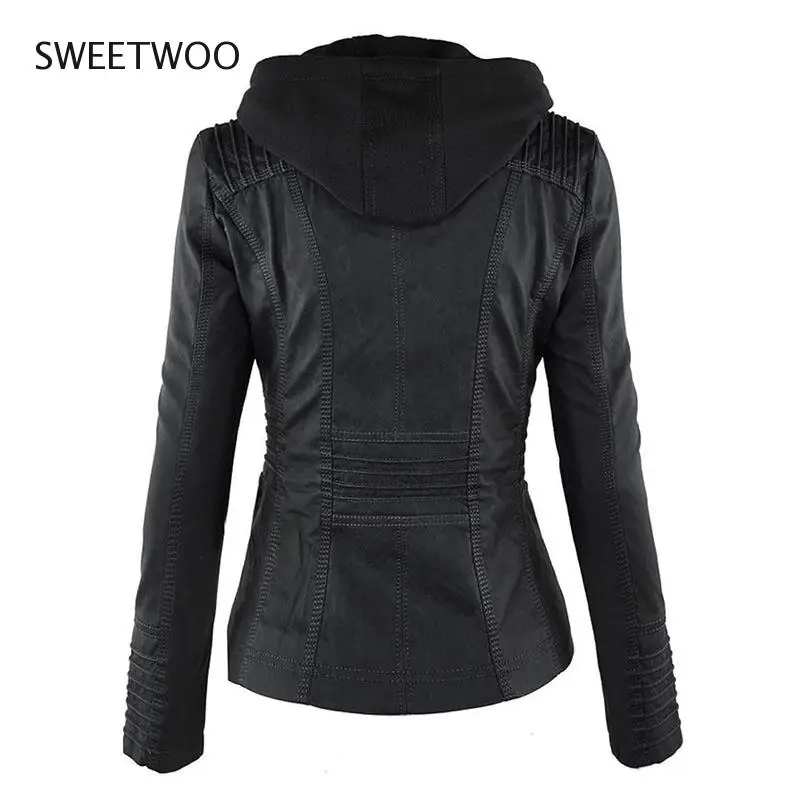 2022 Women Autumn Winter Faux Leather Jackets Coats Women Black Pu Motorcycle Leather Clothes for Women Y2K Jacket Fashion Tide