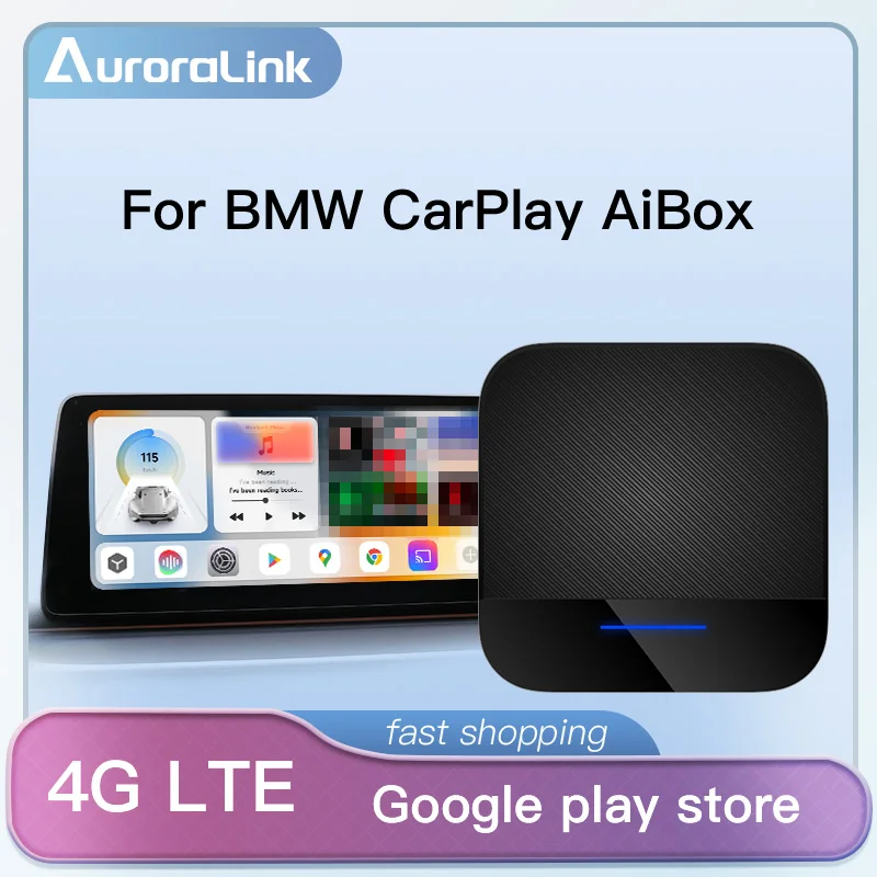 

Новый AuroraLink CarPlay Ai Box для BMW 8-ядерная Система Android 4G LTE, Built-in GPS для BMW ID6 ID7 ID8 E90