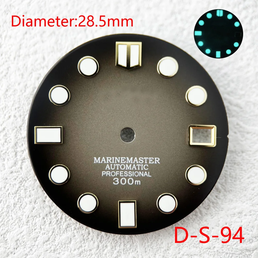 Customizable Logo SKX007/SUB 28.5mm Green/Blue Luminous Dial  Watches Accessories for NH35 NH36 Automatic Movement With S Logo