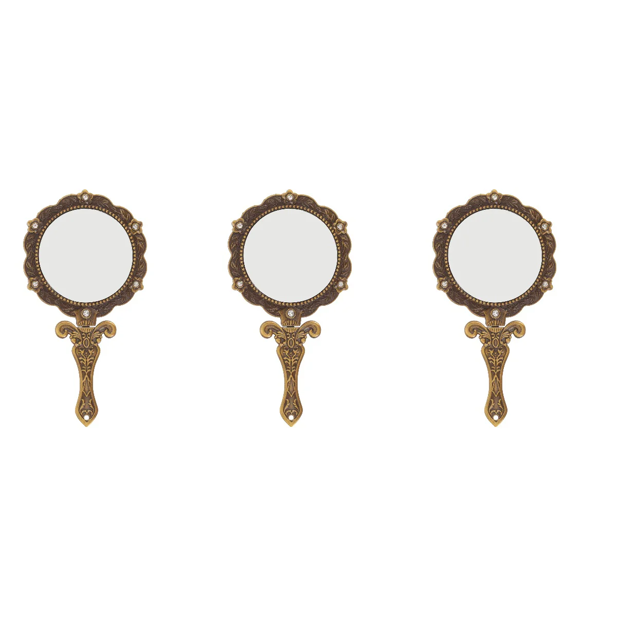 

Women Handheld Mirror Vanity Girls Makeup Mirrors Handle Small Decorative Round