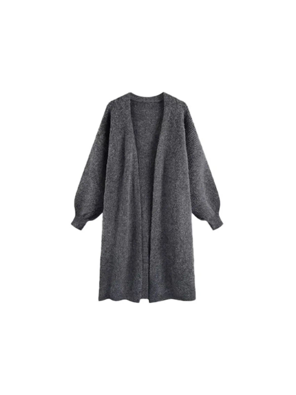 Серая корейская серия Idle Sle Мягкий клейкий свитер средней длины Верхняя одежда