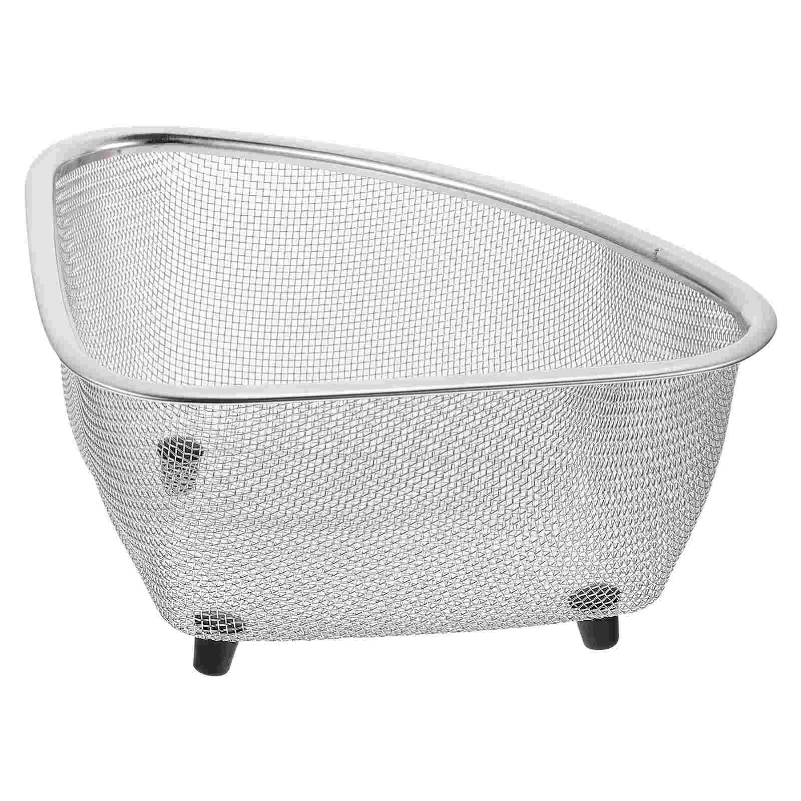 

Sink Strainer Basket Corner Colander Mesh Kitchen Drain Holder Racktriangular Shelf Drainer Bowl Brush Storage Sponge Fine