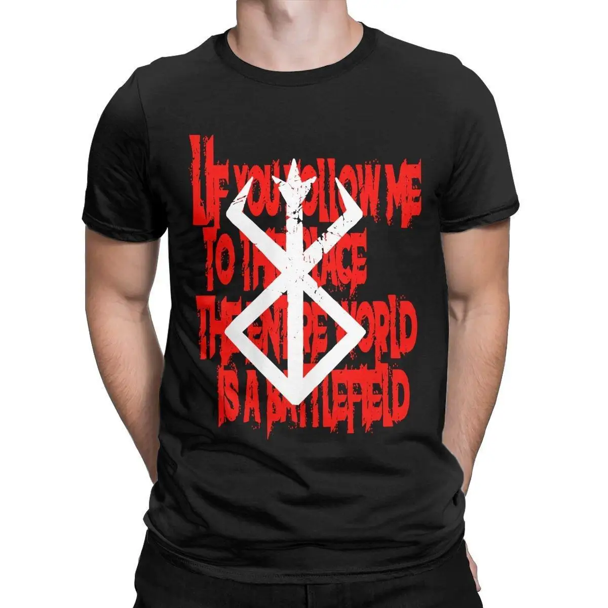 

Men BATTLEFIELD Black Swordsman Berserk T Shirts Cotton Clothing Awesome Short Sleeve Crew Neck Tees Gift Idea T-Shirt