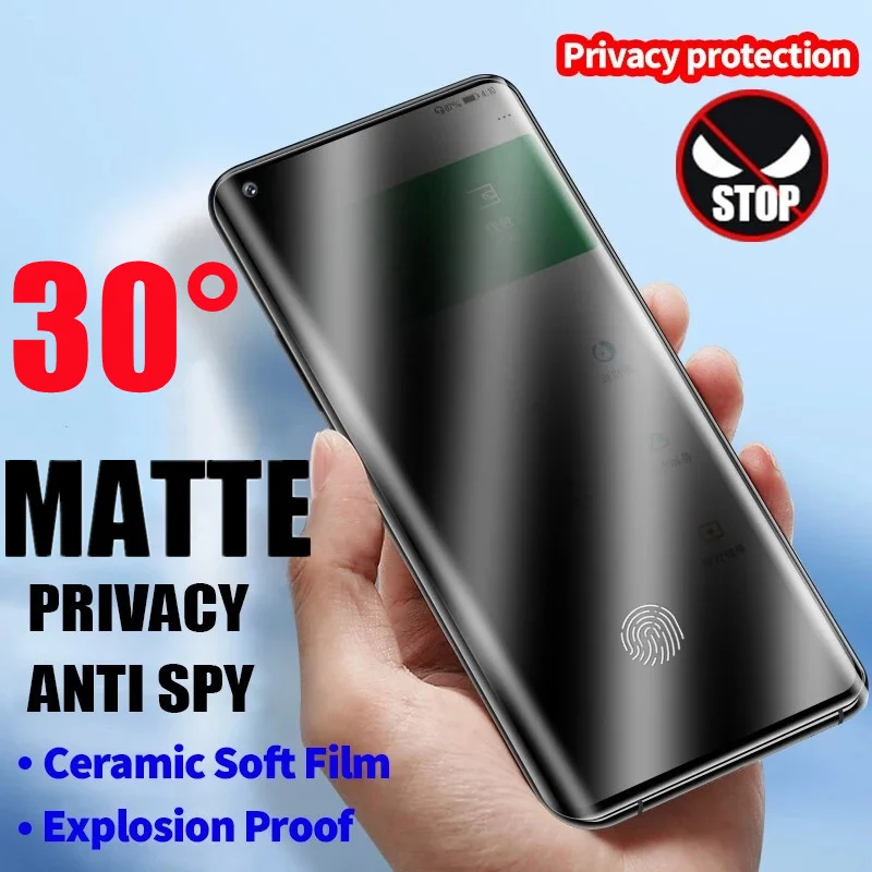 Protectores de pantalla de privacidad de cerámica mate para Samsung Galaxy S21 S20 S22 Ultra FE Note 20 9 8 10 S7 S8 S9 S10 Plus película antiespía