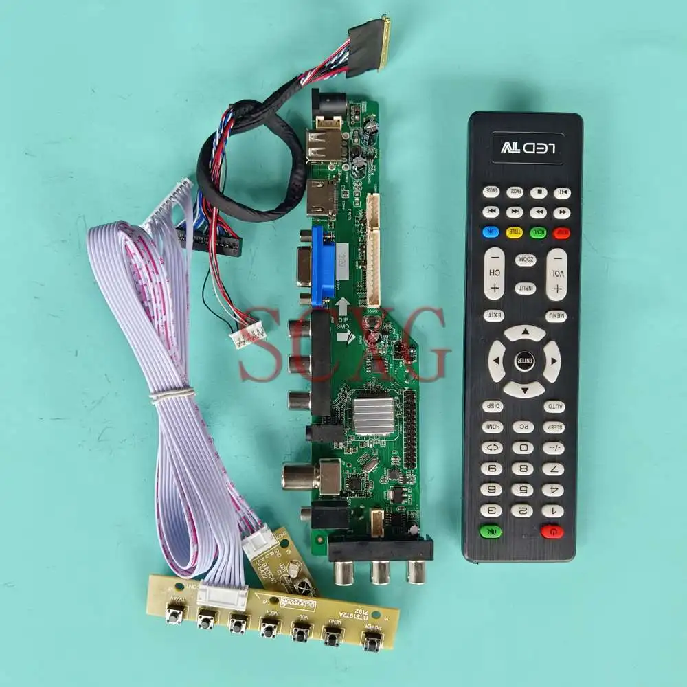 

LED LCD Controller Board DIY Kit For B140RW02 V0 Display 14" 40 Pin LVDS 1600 900 Digital Signal DVB AV USB HDMI-Compatible VGA