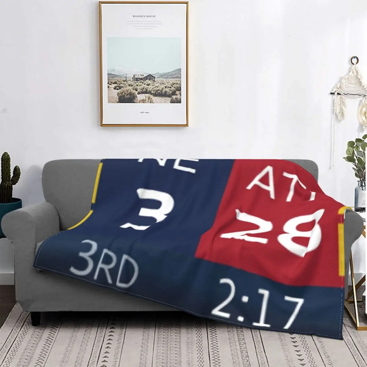 

28-3 Patriots-Falcons Throw Blanket Modern Comfortable Nice Gift Multi Style