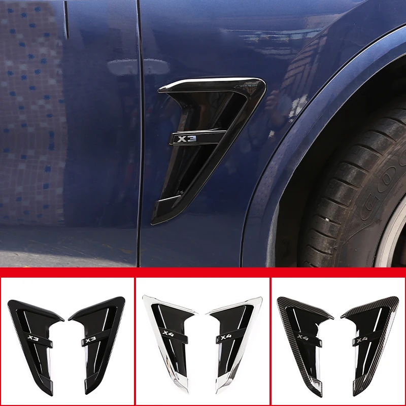 

2pcs /Set Abs Car Front Fender Side Air Vent Cover Trim Car -Styling For Bmw X3 G01 X4 G02 2018 -2022 Shark Gills Side Vent Stic