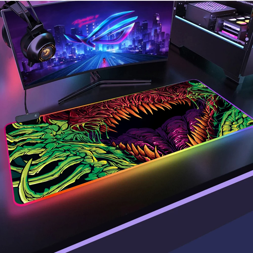 

Игровой коврик для мыши Hyper Beast, Большой Оверлок, CS GO, игровая RGB клавиатура, резиновый коврик для мыши, упор на запястье, компьютерный коврик