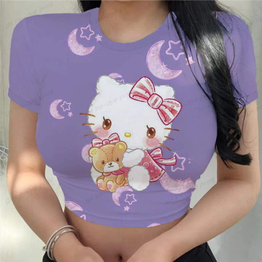 

Футболка женская летняя с коротким рукавом и 3D-принтом Hello Kitty