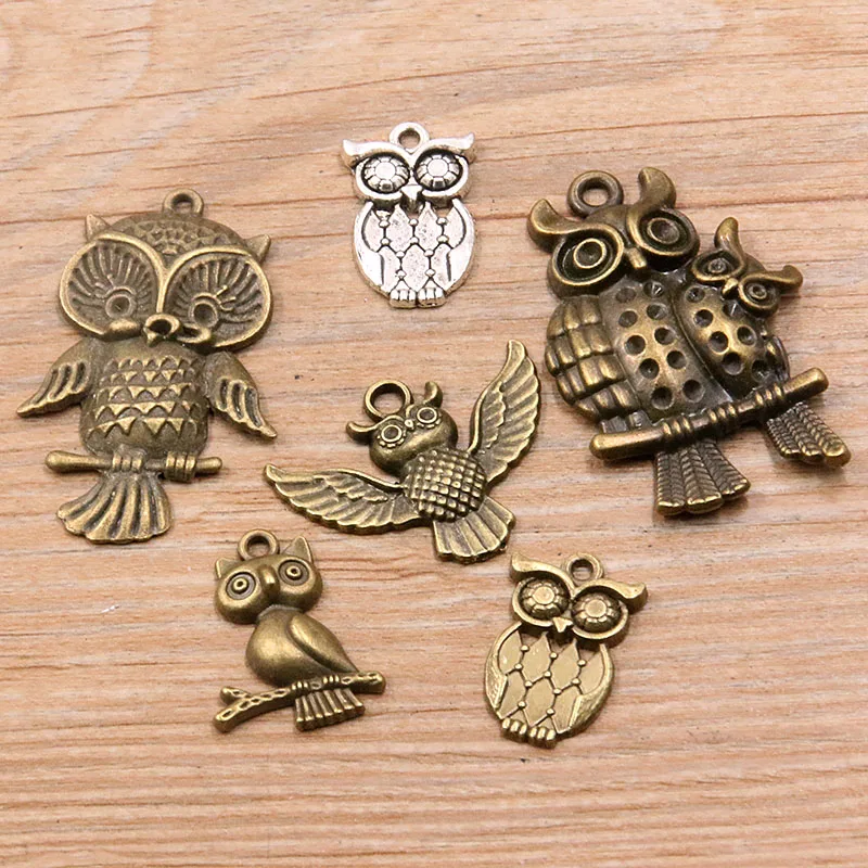 

10 шт., подвеска в виде совы, 2 цвета