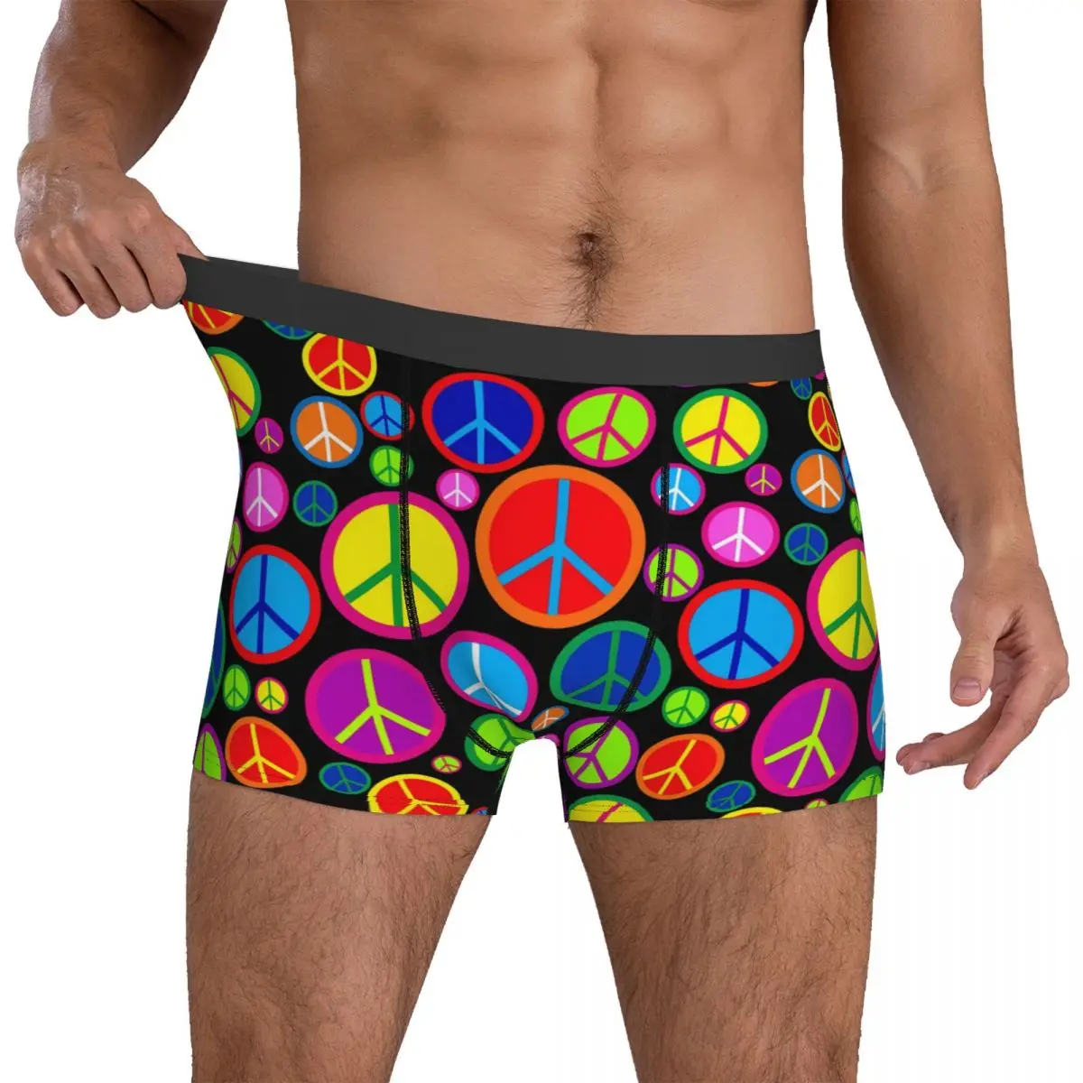 

Мужские трусы-боксеры с принтом «символы мира»