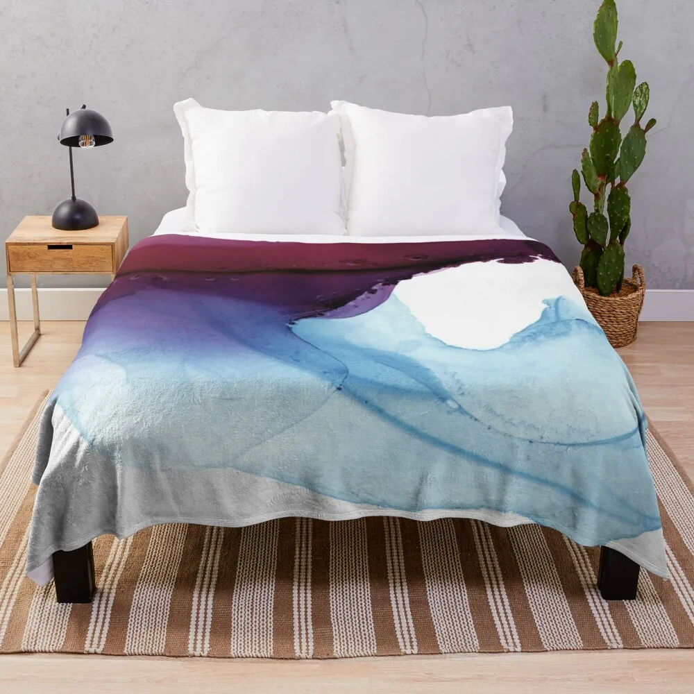 

Shades of Purple, Abstract Fluid Artwork Throw Blanket