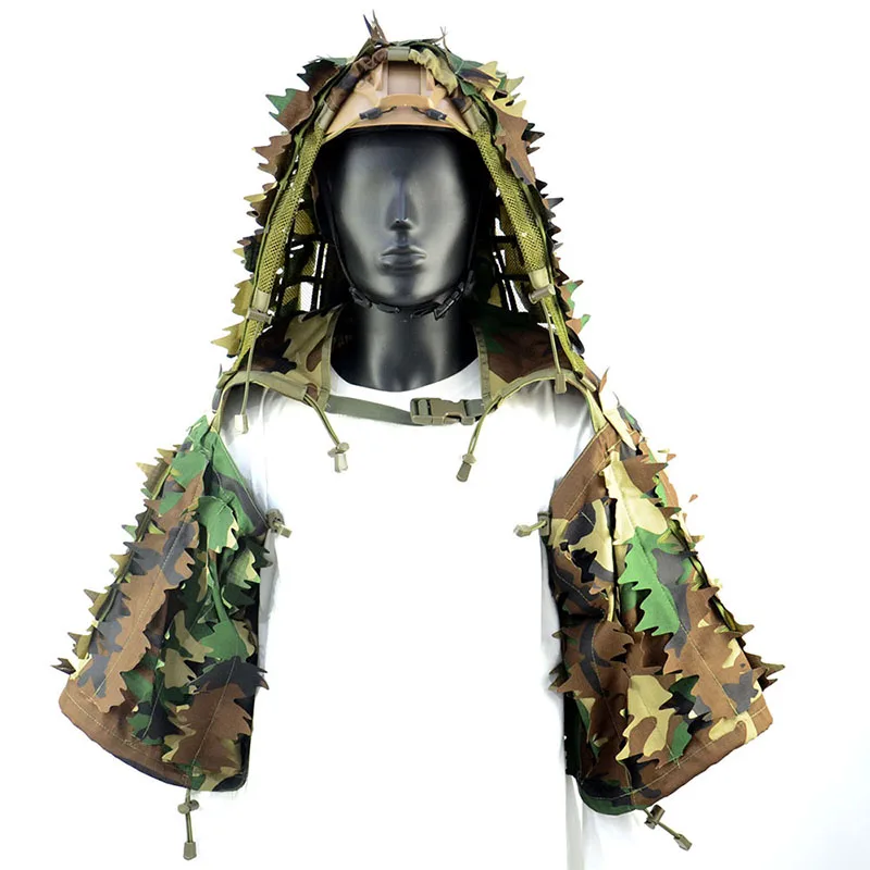 Тактический маскировочный костюм, дышащий капюшон Ghillie Viper с объемными полосками и снайперским пальто для военных игр, охоты, CS (art.: 3920cf15ce141) - 3920cf15ce141