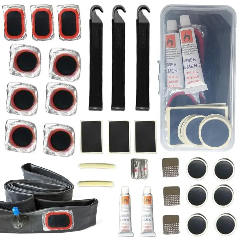 

Bike Tire Repair Kit Portable Bicycle Puncture Repair Kit Urgent Cycling Flat Repair Kit With Bike Tire Levers And Patches Fast
