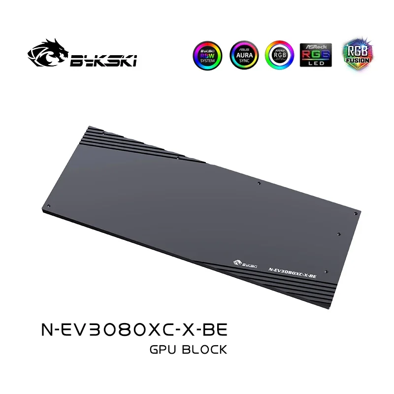 Фото Водяной блок графического процессора Bykski для EVGA RTX 3080 XC, полное покрытие с задней панелью, кулер водяного охлаждения ПК / плотные водные пути N-EV3080XC-X №5