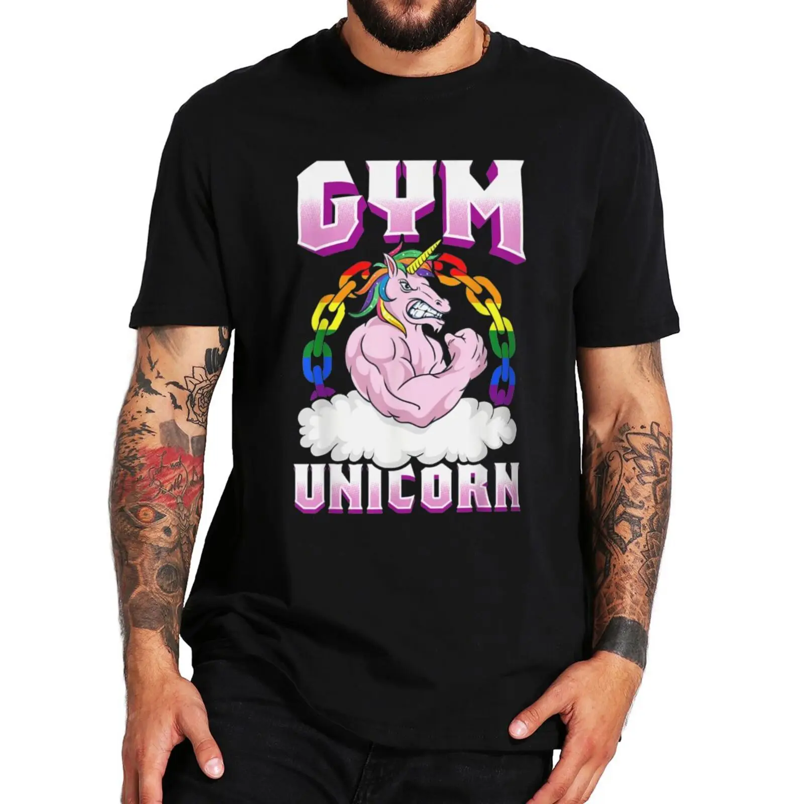 

LGBT Muscle Unicorn T Shirt Funny Gay Gym Unicorn Unisex Novelty Tee Shirt 100% Cotton Short Sleeves O-Neck T-Shirts