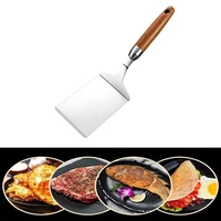 stainless steel steak spatula pancake scraper grill beef fried pizza shovel with wood handle bbq tools kitchen accessories