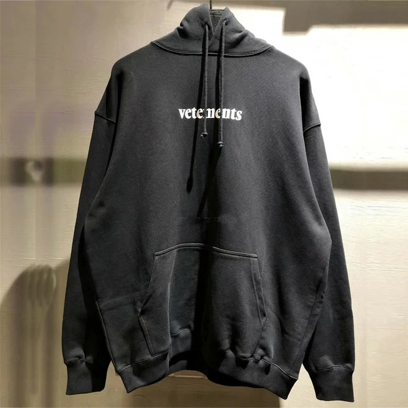 

High Street Loose Embroidered Vetements Hoodie Men Women 1:1 Best Quality VTM Pullover Hoody Big Tag Patch Vetements Sweatshirts