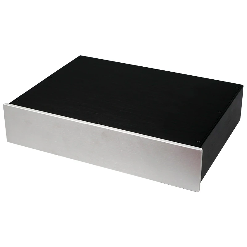 

Black /Silver All Aluminum Amplifier Chassis / Preamp / DAC Decoder Outer Casing AMP Enclosure / Case / DIY Box (430*90*350mm)