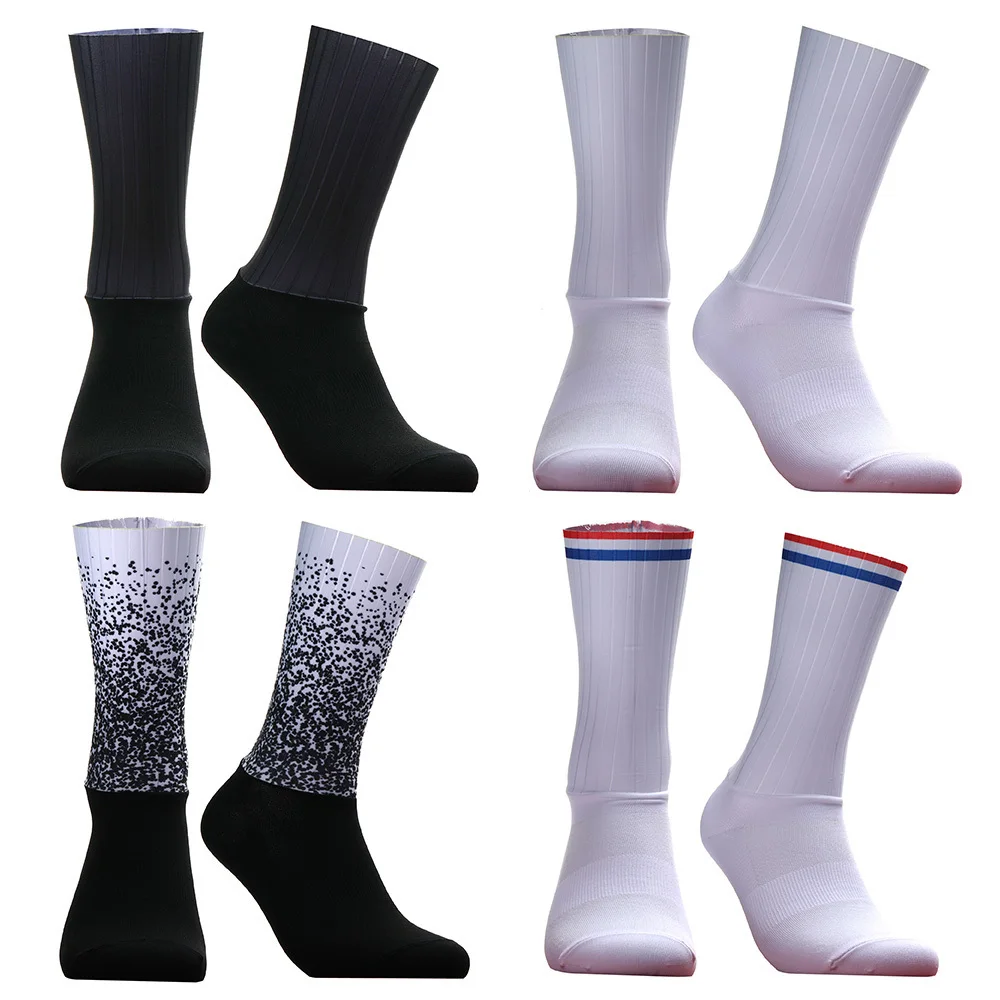 Бесшовные противоскользящие аэрозольные велосипедные носки из силикагеля Pro Bike