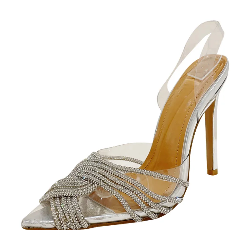 

(YYDD) брендовые прозрачные весенние новые женские туфли-лодочки с острым носком и кристаллами, Сексуальное Милое Свадебное платье для ночного клуба, искусственное платье
