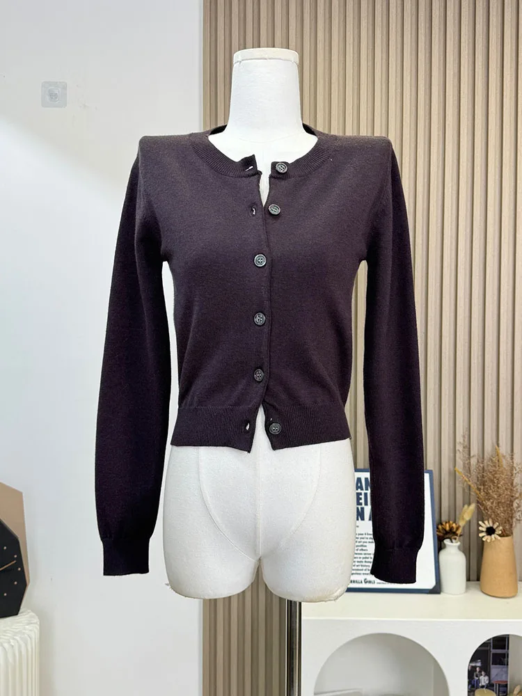 Высококачественный женский однотонный вязаный топ осенне-зимний свитер с