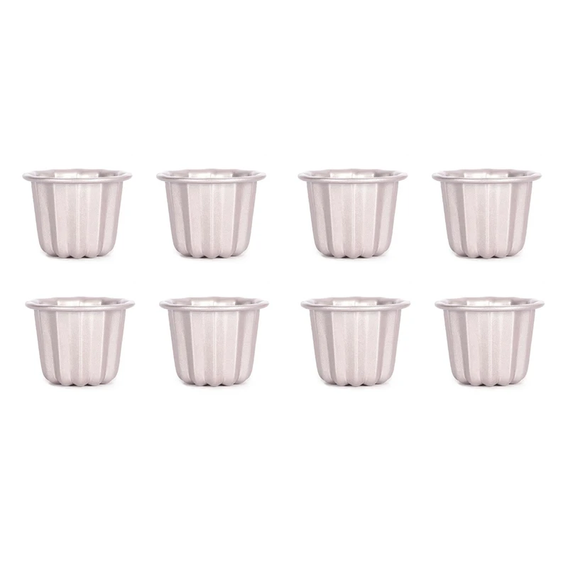 

Hot YO-Canele Mold, Cannele Muffin Cup, 8Pcs Non-Stick Cannele Mould