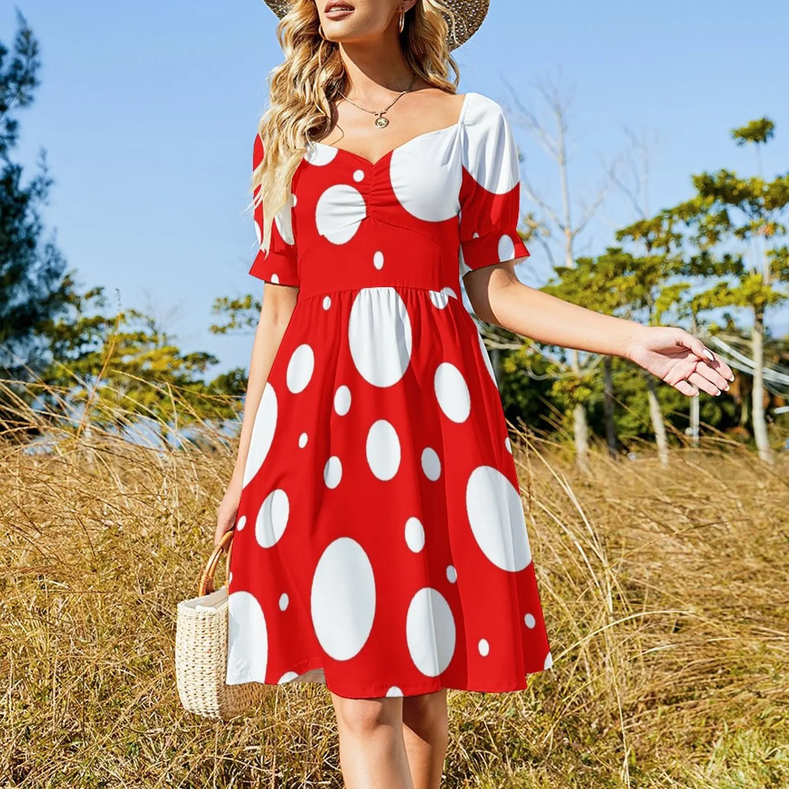 Женское летнее платье с длинным рукавом и принтом