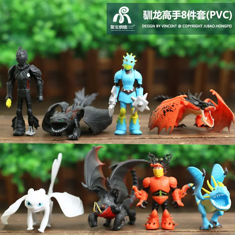 

8 шт., декоративная игрушка в виде черно-белого дракона