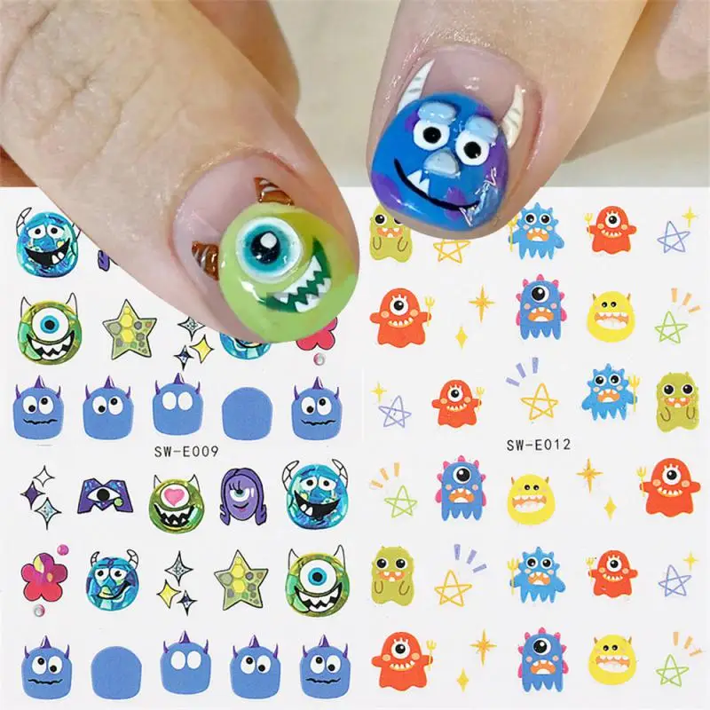 

Cartoon Monsters 3D Nail Stickers Nail Foils Transfer Rolls Manicura Profesional Accesories DIY Nail Ornament Manicures Sticker