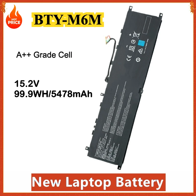 Фото BTY-M6M аккумулятор для ноутбука MSI GE66 GE76 Raider 10SF, GS66 10SE, GP76,66GP, WE76 11UM, WS66 10Ge, MS-16V1, Creator 15 A10SD №1