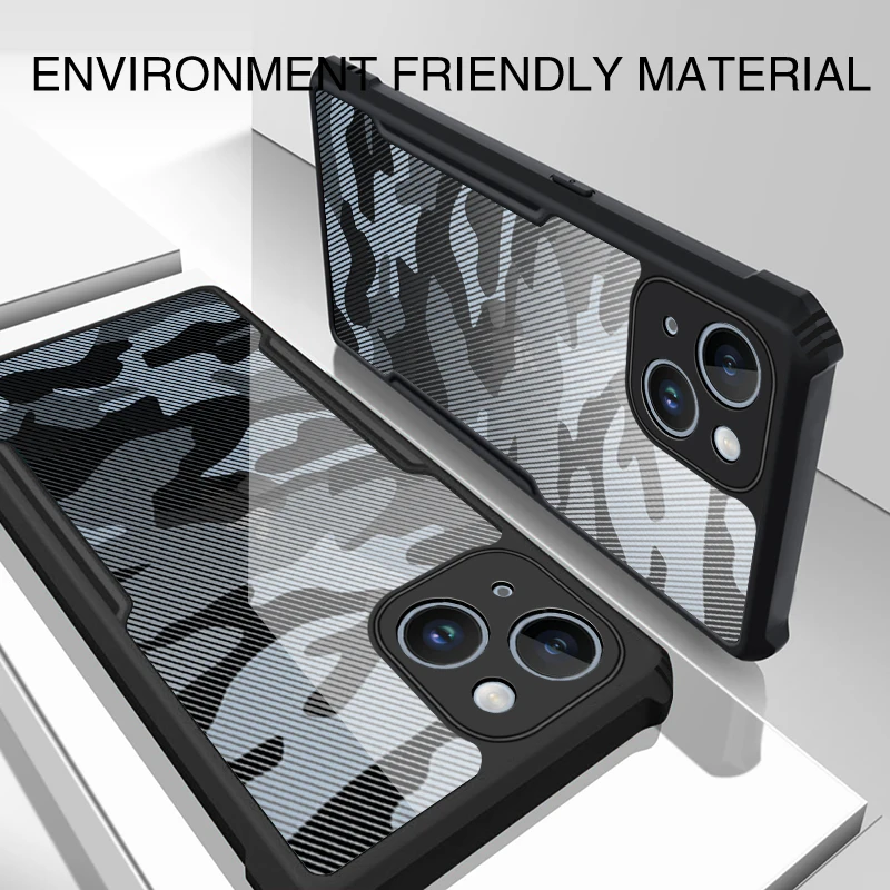 Жесткий [Камуфляжный Жук] Гибридный ударопрочный тонкий кристально прозрачный