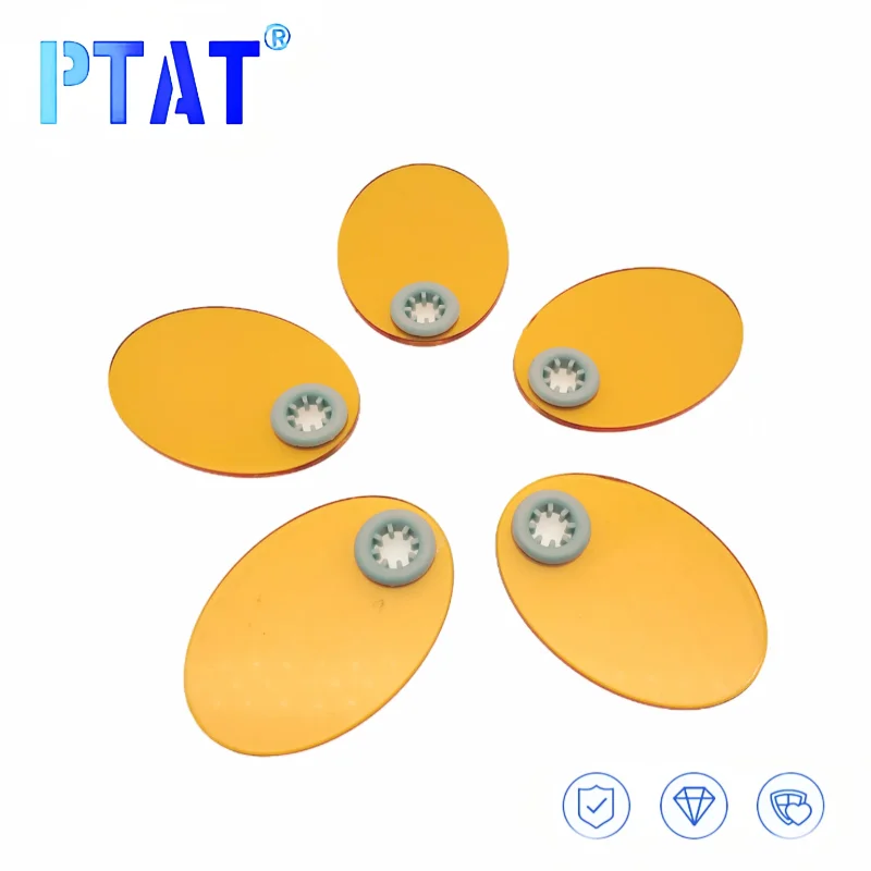 

5pcsDental Curing Lamp Shield Plate Curing Lighting Filter Shade Board Orange Color Oval Shape Light Hood for Dental Accessories