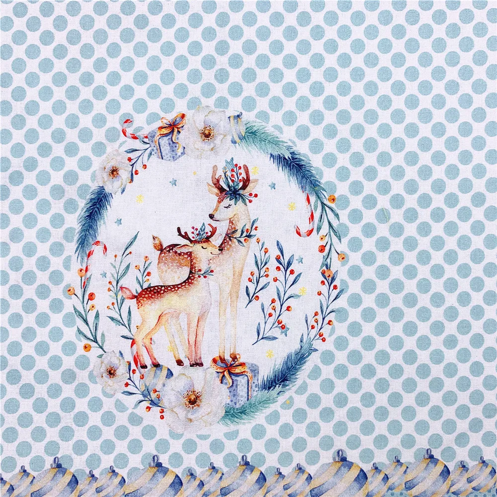 Хлопковая ткань с рождественским оленем шириной 110 см лоскутное шитье стеганая