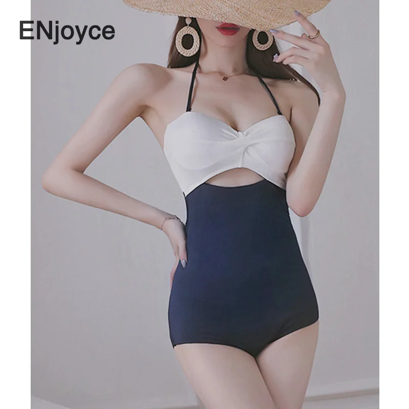 

2023 Women's Fashion Stitching Swimsuit Bikini High Waist Sexy Swimwear One-Piece Swimdress Swim Bath clothing Suit Beach Wear