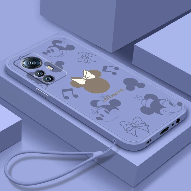 

Phone Case For Xiaomi Mi 12T 12S 12 12X 11i 11T 11 10 10S 10T Pro Lite Ultra 5G Disney Mickey Minnie Luxury Liquid Rope Funda