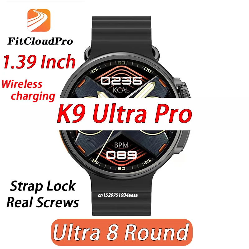 K9 Ultra Pro Smart Watch Ultra 8 Round Watch Strap Lock Real Screws Series 8 Men Women Wholesale NFC Bluetooth Call Smart Watch