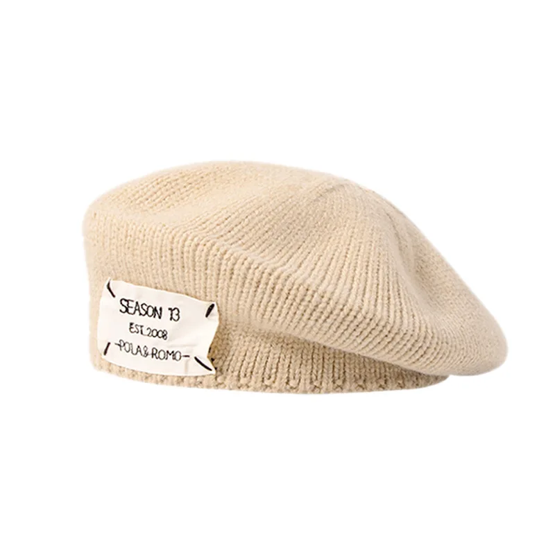 

Elegant Ladies Wool Beret British Vintage Painter Hat High Quality Woolen Solid Color Warm Felt Hat Berets Women's Cashmere Caps