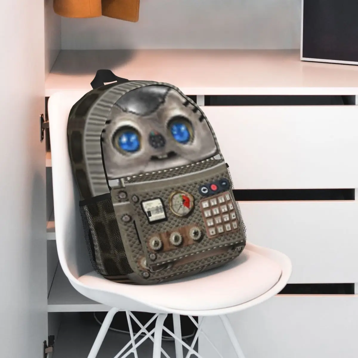 Маленький робот с голубыми глазами от Maxine Gadd новая модная школьная сумка