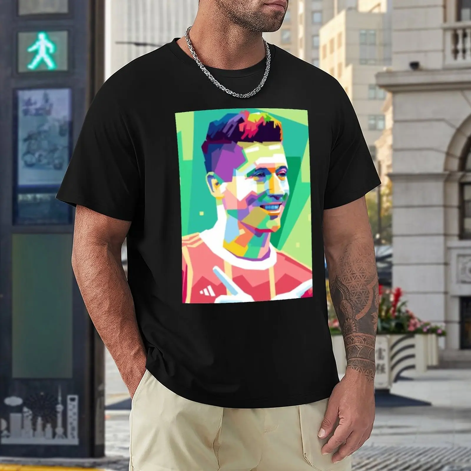 

Football Team Cute Poland Robertss And Lewandowss 3 Championship Top Tee High Grade Sports Home USA Size