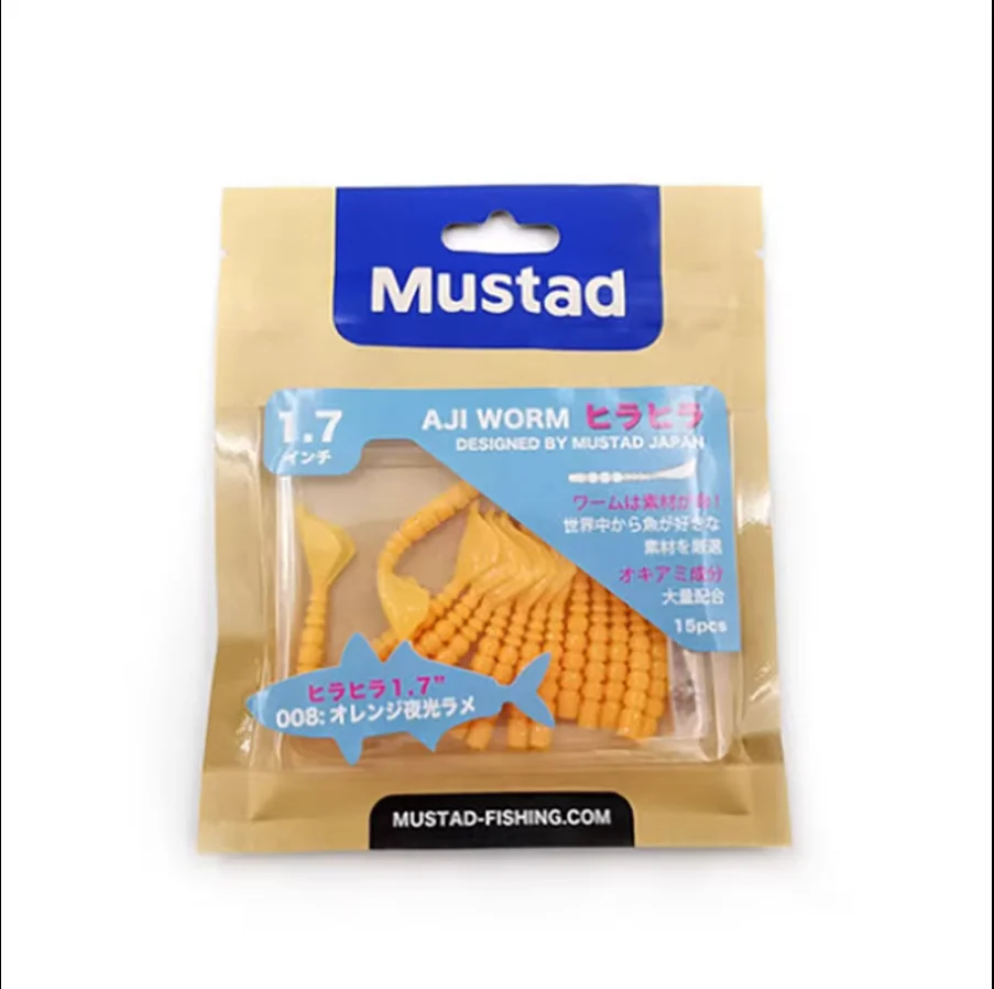 

Mustad Musda 【 Pintail Мягкая приманка червяк Luya Warped mouth Black Head bass Sunfish T root topfishing 5 см г