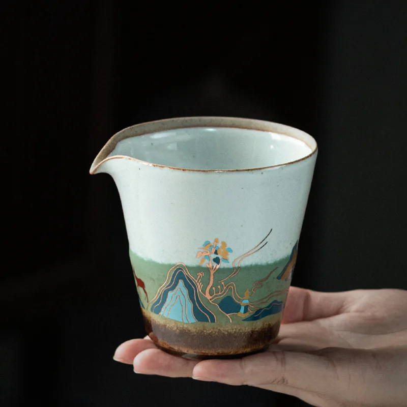 

Камень Celadon глазурь фурушань кувшин в японском стиле печи запеченный Ретро Большой размер керамический кувшин для чая чайник