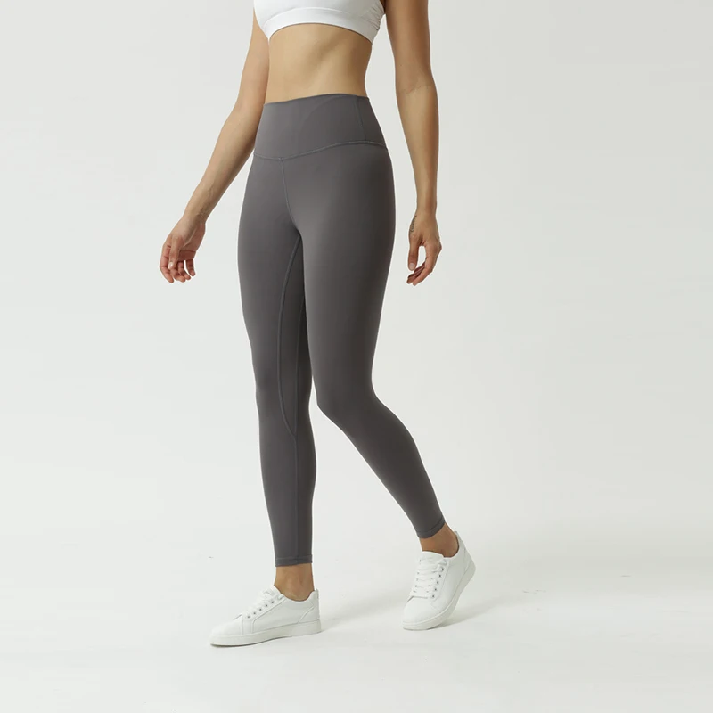 With Logo Sports Leggings Breathable High Elastic Yoga Pants Seamless Riding Jogging Pants Training Fitness Leggings Women