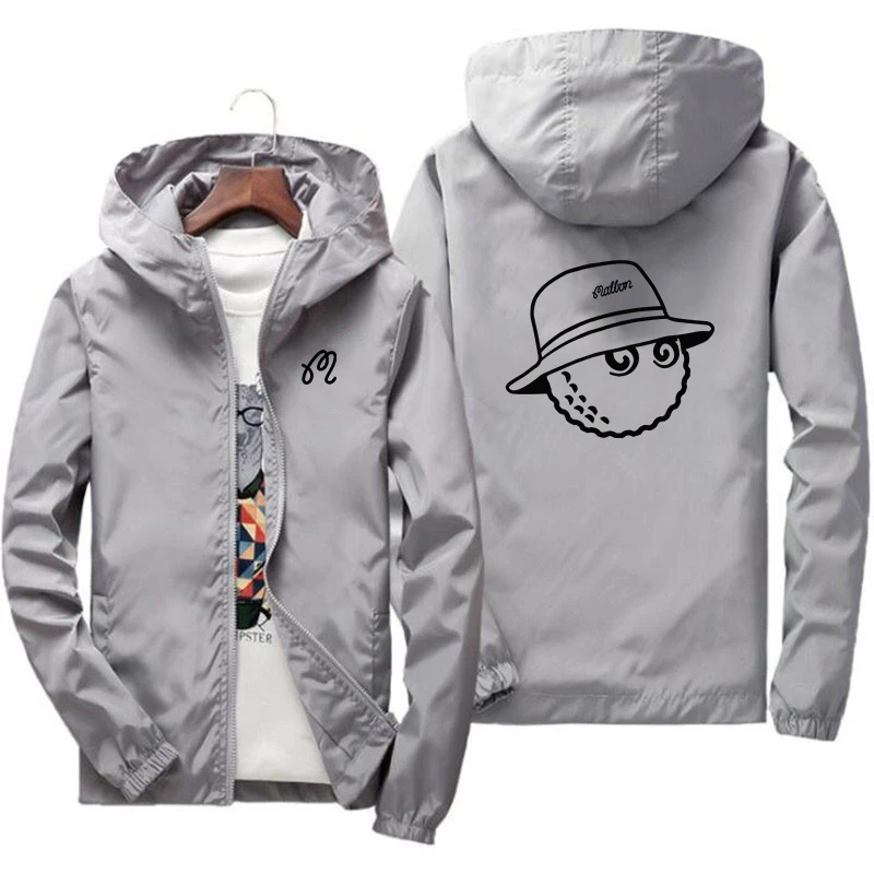 Men Golf Clothing Hooded Sweatshirt Zip Men Golf Jacket Windbreaker Lightweight Jacket Casual Street Sports Windproof Jacket