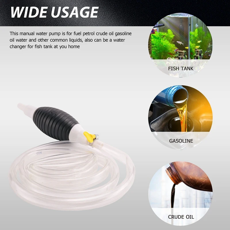 Сифон с высоким потоком 2 м ручной портативный автомобильный насос для переноса