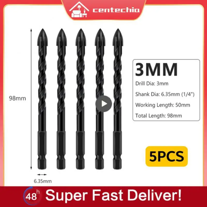 

3-12mm Multifunctional Drill Bit Triangle Diamond Drill Set Ceramic Tile Concrete Brick Wood Punching Hole Saw Metal Drill Tools