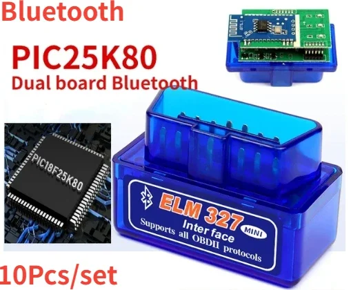 

10 шт./компл. супер мини ELM327 2 шт. PIC18F25K80 OBD2 V1.5 чип автомобильный диагностический сканер Bluetooth для Android/iOS/ПК инструмент для считывания кодов