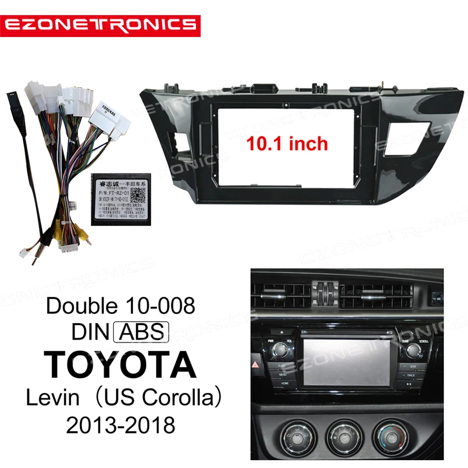 

1/2Din Car DVD Only Frame Audio Fitting Adaptor Dash Trim Kits Facia Panel 10.1" For Toyota Levin Corolla 2013-2018 Radio Player